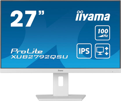 iiyama ProLite XUB2792QSU-W6 Monitor PC 68,6 cm (27") 2560 x 1440 Pixel Wide Quad HD LED Bianco [XUB2792QSU-W6]