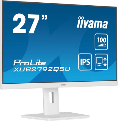 iiyama ProLite XUB2792QSU-W6 Monitor PC 68,6 cm (27") 2560 x 1440 Pixel Wide Quad HD LED Bianco [XUB2792QSU-W6]