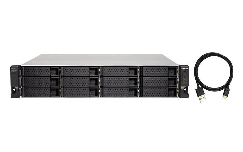 QNAP TL-R1200C-RP contenitore di unità di archiviazione Box esterno HDD/SSD Nero, Grigio 2.5/3.5" [TL-R1200C-RP]