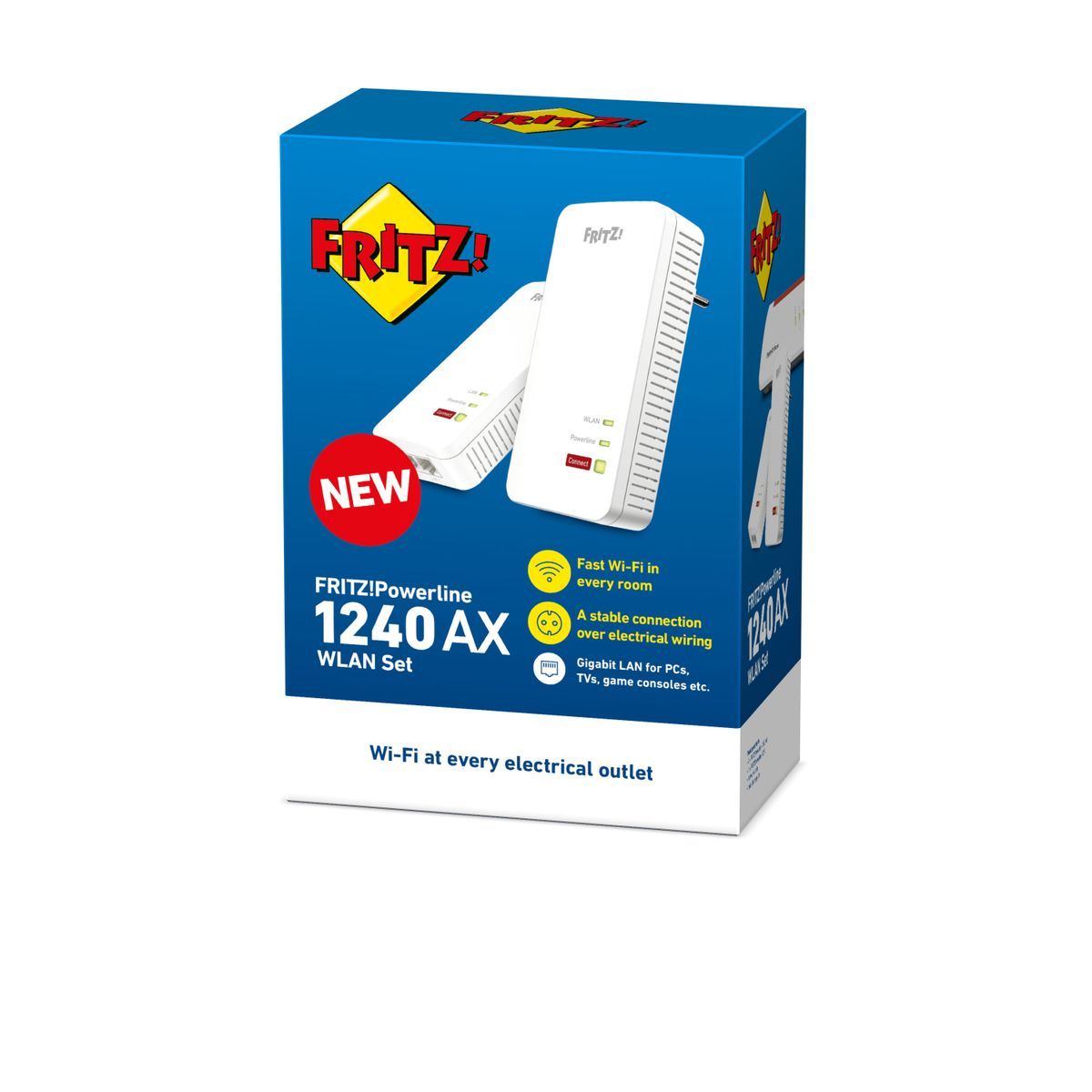 FRITZ!Powerline 1240 AX WLAN Set 1200 Mbit/s Collegamento ethernet LAN Wi-Fi Bianco 2 pz [20003038]