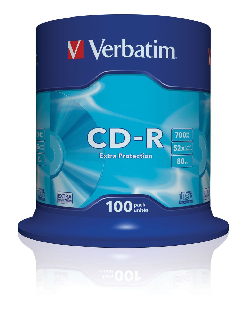 Verbatim CD-R Extra Protection 700 MB 52x 100 pz [43411]
