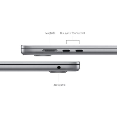 Apple MacBook Air 15": Chip M3 con CPU 8-core e GPU 10-core, 256GB SSD - Grigio siderale [MC9D4T/A]