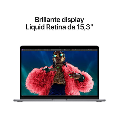 Apple MacBook Air 15": Chip M3 con CPU 8-core e GPU 10-core, 256GB SSD - Grigio siderale [MC9D4T/A]