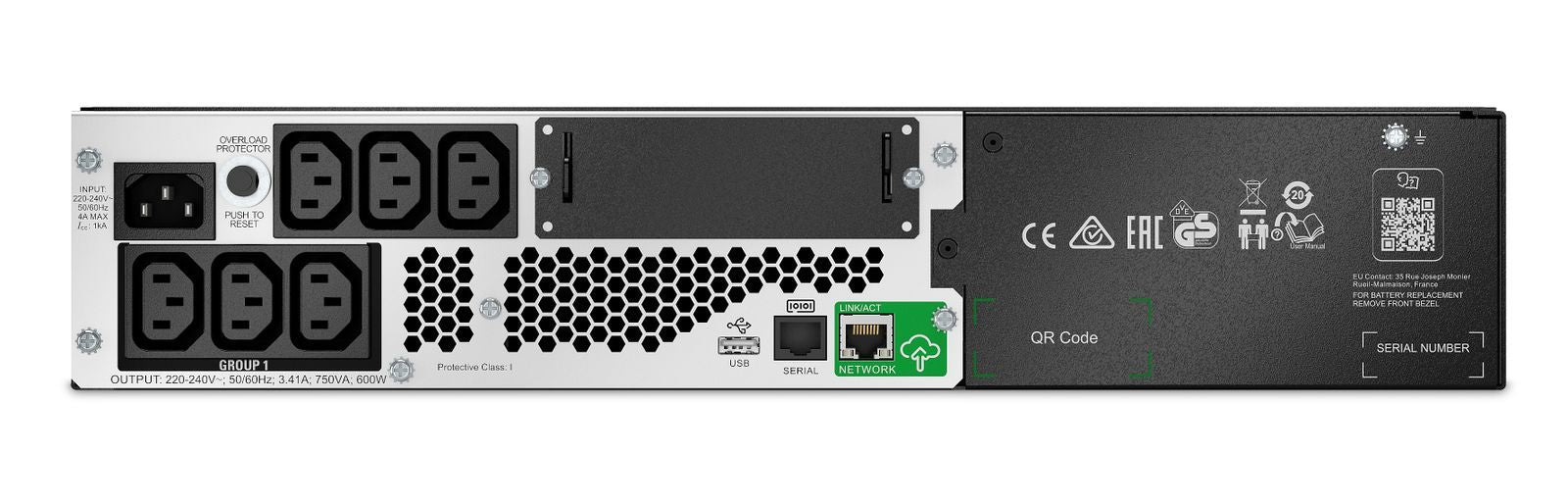 APC Smart-UPS Lithium Ion Short Depth 750VA 230V with SmartConnect gruppo di continuità (UPS) A linea interattiva 0,75 kVA 600 W 6 presa(e) AC [SMTL750RMI2UC]