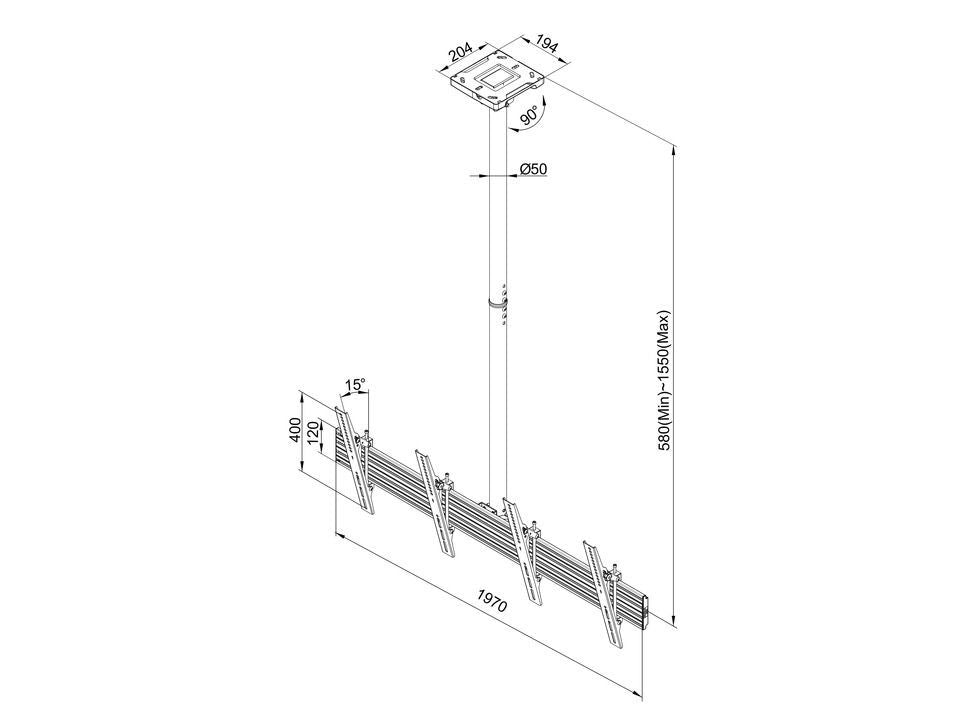 Multibrackets 3460 Supporto per display espositivi 165,1 cm (65") Nero [MB3460]