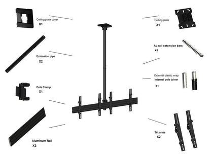 Multibrackets 3460 Supporto per display espositivi 165,1 cm (65") Nero [MB3460]