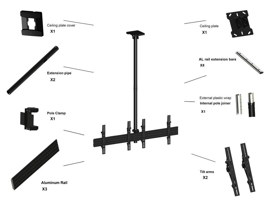 Multibrackets 3460 Supporto per display espositivi 165,1 cm (65") Nero [MB3460]