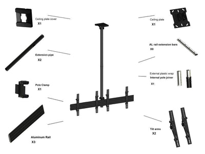 Multibrackets 3460 Supporto per display espositivi 165,1 cm (65") Nero [MB3460]