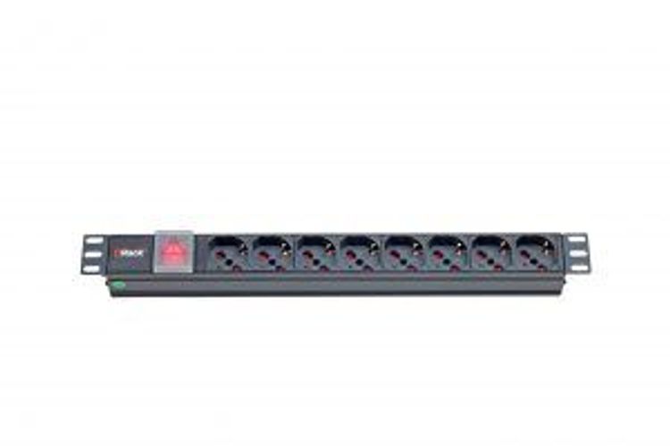 PDU 8 PRESE BIPASSO-SCHUKO INT.ON/OFF LUMINOSO 1U [ITR-309139]