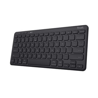 TASTIERA WIRELESS RICARICABILE MULTICONNECT 2 BT + 1 WL 2,4GHZ - PLASTICA RICICLATA 85% - LAYOUT ITALIANO - TRUST LYRA NERO [24708]