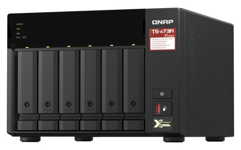 QNAP TS-673A NAS Tower Ryzen Embedded V1500B 8 GB DDR4 0 TB QNAP Turbo System Nero [TS-673A-8G]