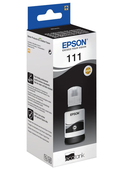 Epson Flacone di inchiostro a pigmenti nero EcoTank 111 [C13T03M140]