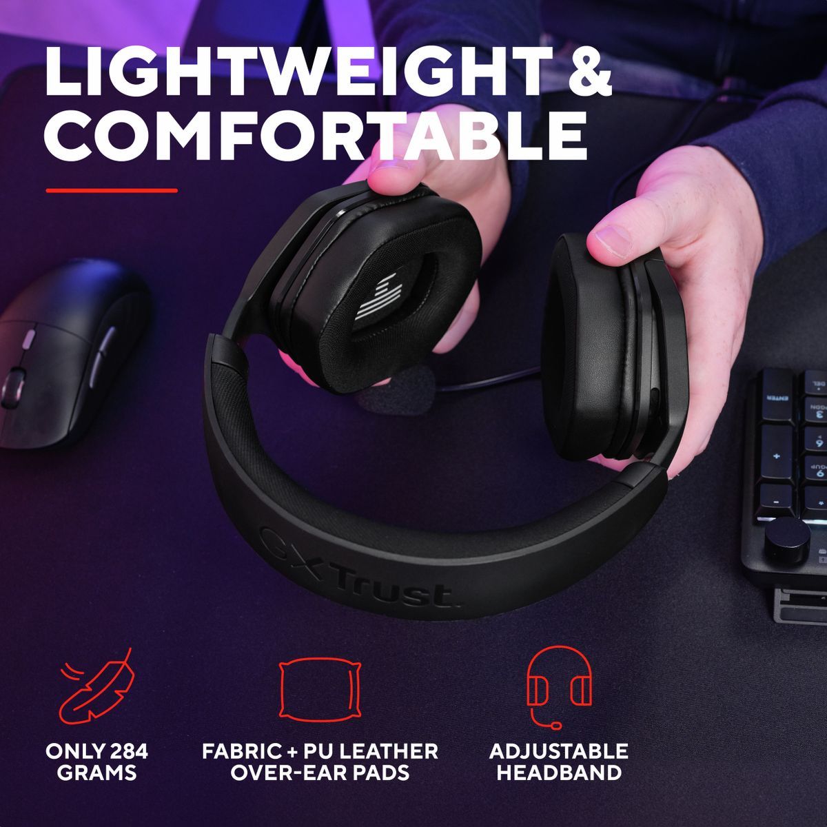 Trust GXT492 Carus Auricolare Cablato A Padiglione Gaming Nero [25447]