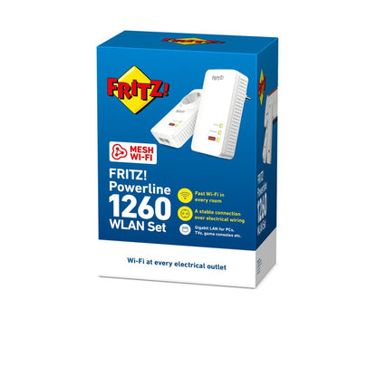 FRITZ!Powerline 1260 WLAN Set 1200 Mbit/s Collegamento ethernet LAN Wi-Fi Bianco 2 pz [20002819]