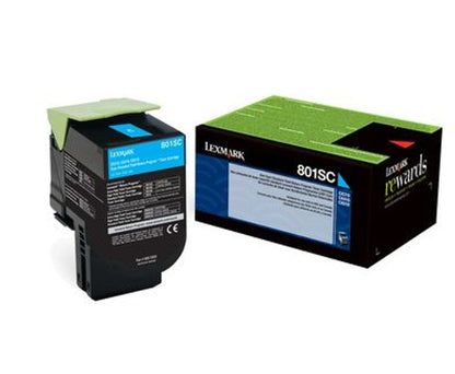 Lexmark 802SC cartuccia toner 1 pz Originale Ciano [80C2SC0]