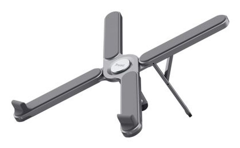 TRUST SUPPORTO/RIALZO PER LAPTOP - PIEGHEVOLE IN ALLUMINIO - MACY - GRIGIO [25647]