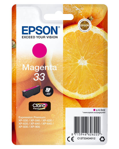 Epson Oranges Cartuccia Magenta T33 Claria Premium [C13T33434012]