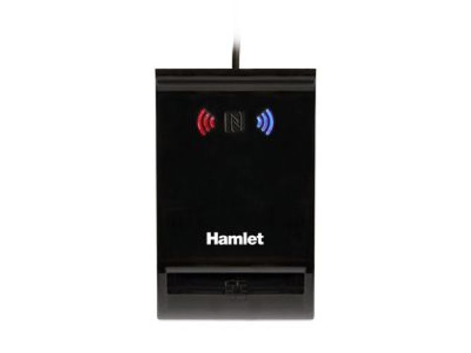 Hamlet HUSCR-NFC Lettore 2 in 1 combinato NFC per Carta identità Elettronica CIE 3.0 e Lettore Smart Card [HUSCR-NFC]