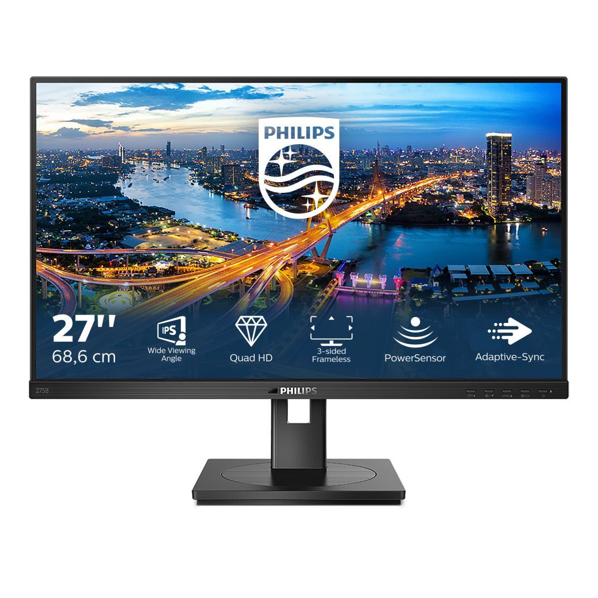 Philips B Line 275B1/00 Monitor PC 68,6 cm (27") 2560 x 1440 Pixel 2K Ultra HD LCD Nero [275B1/00]