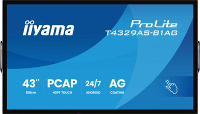 iiyama T4329AS-B1AG Monitor PC 108 cm (42.5") 3840 x 2160 Pixel 4K Ultra HD LED Touch screen Nero [T4329AS-B1AG]