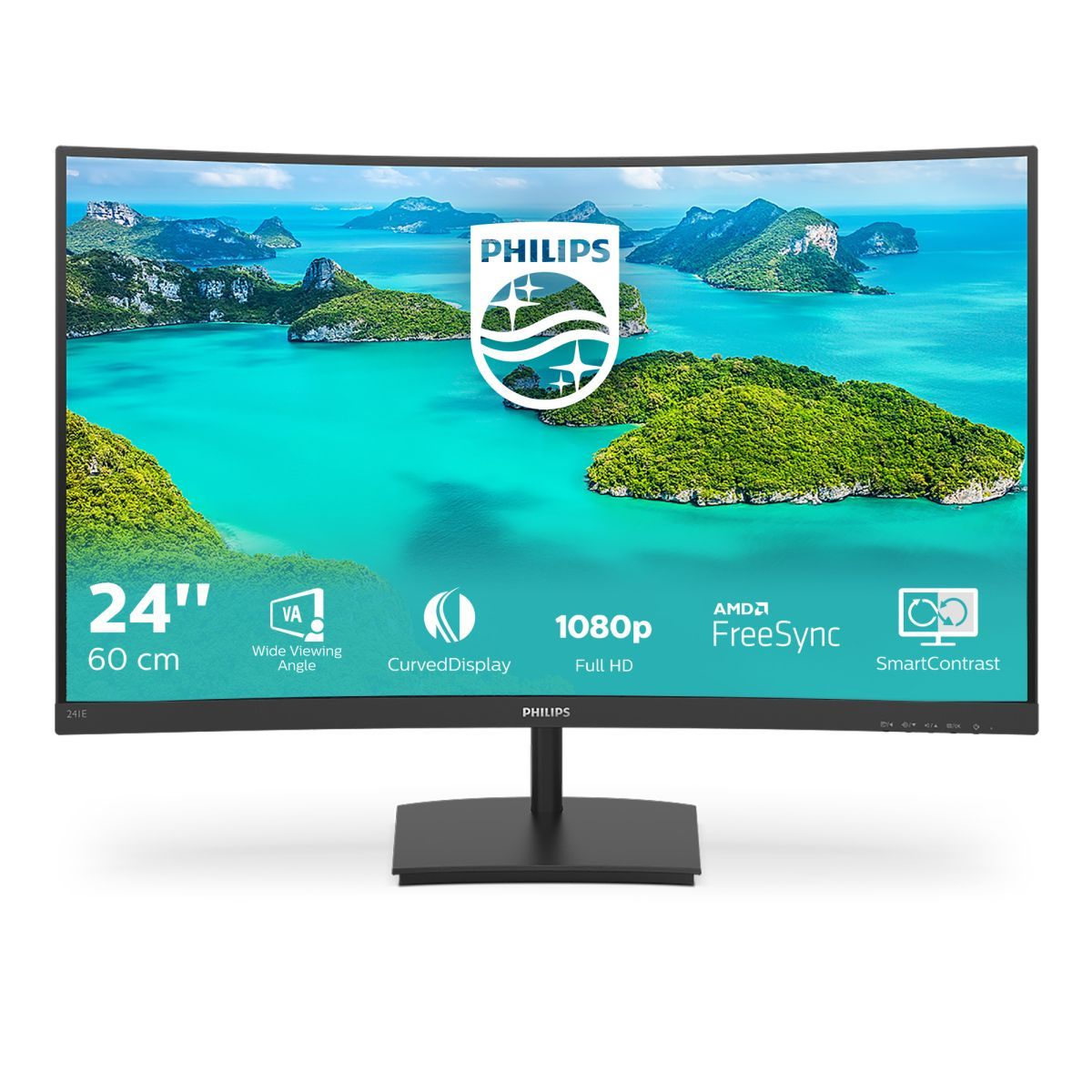 Philips E Line 241E1SCA/00 Monitor PC 59,9 cm (23.6") 1920 x 1080 Pixel Full HD LCD Nero [241E1SCA/00]