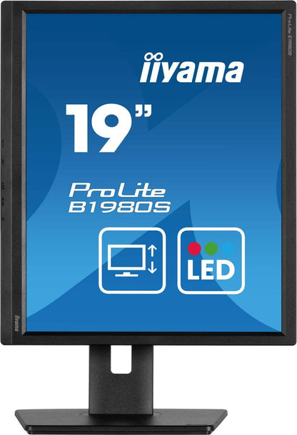 iiyama ProLite B1980S-B1 Monitor PC 48,3 cm (19") 1280 x 1024 Pixel VGA LED Nero [B1980S-B1]