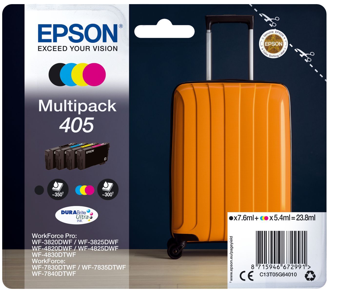 Epson Epson 405 4-pack bl, yel, cyan, mag [NEW DAMAGED BOX [C13T05G64010-NOB]