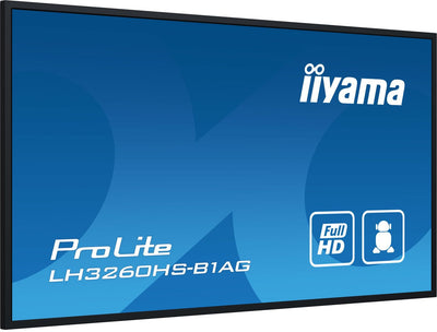 iiyama LH3260HS-B1AG visualizzatore di messaggi Pannello A digitale 80 cm (31.5") LED Wi-Fi 500 cd/m Full HD Nero Processore integrato Android 11 24/7 [LH3260HS-B1AG]