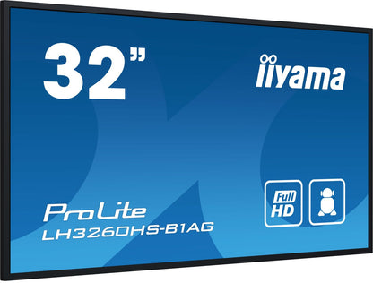 iiyama PROLITE Pannello A digitale 80 cm (31.5") LED Wi-Fi 500 cd/m Full HD Nero Processore integrato Android 11 24/7 [LH3260HS-B1AG]