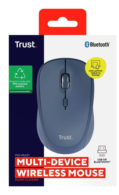 Trust Yvi+ mouse Universale Ambidestro RF senza fili + Bluetooth Ottico 1600 DPI [25455]