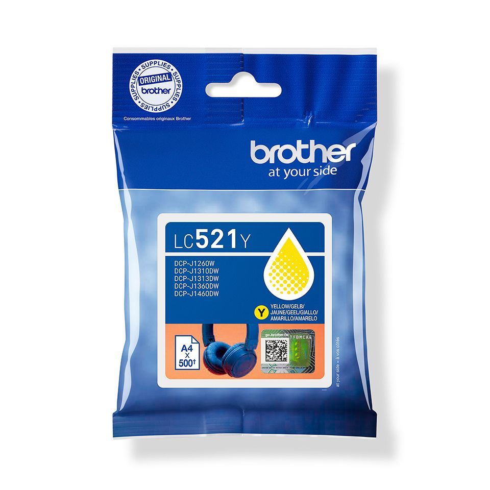 Brother LC521Y cartuccia d'inchiostro 1 pz Originale Giallo [LC521Y]