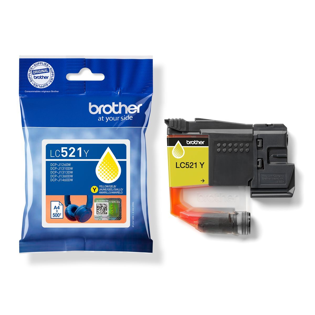 Brother LC521Y cartuccia d'inchiostro 1 pz Originale Giallo [LC521Y]