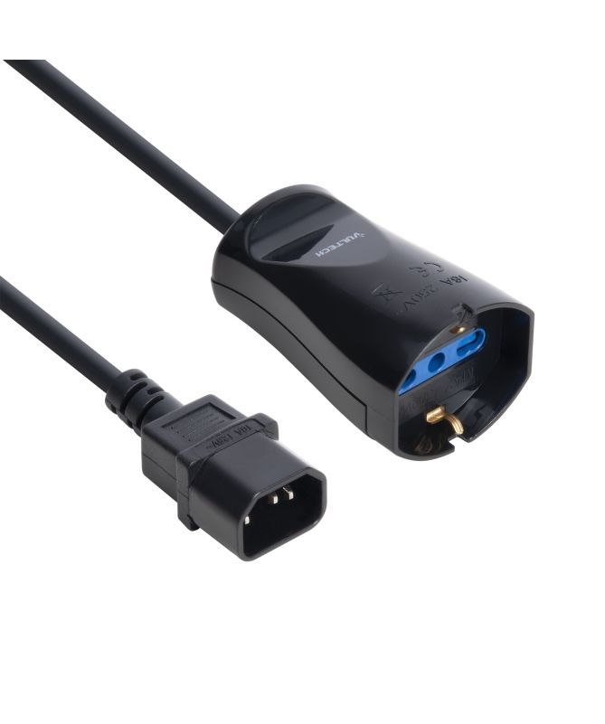 Vultech Cavo di Alimentazione IEC C14 Maschio - 10/16A Bipasso Schuko [MU-UPS02]