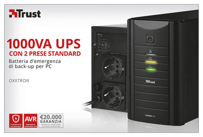 Trust Oxxtron 1000VA gruppo di continuità (UPS) 1 kVA 2 presa(e) AC [21199]