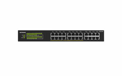 NETGEAR GS324P Non gestito Gigabit Ethernet (10/100/1000) Supporto Power over Ethernet (PoE) 1U Nero [GS324P-100EUS]