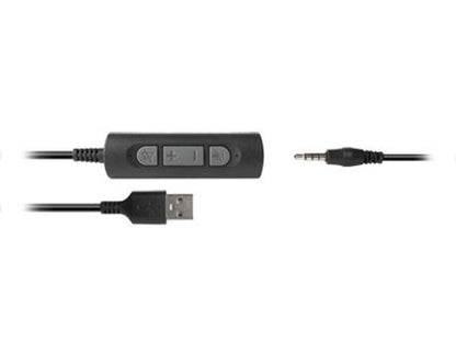 Hamlet HHEADM-UJS cuffia e auricolare Cablato A Padiglione Ufficio USB tipo A Nero [HHEADM-UJS]