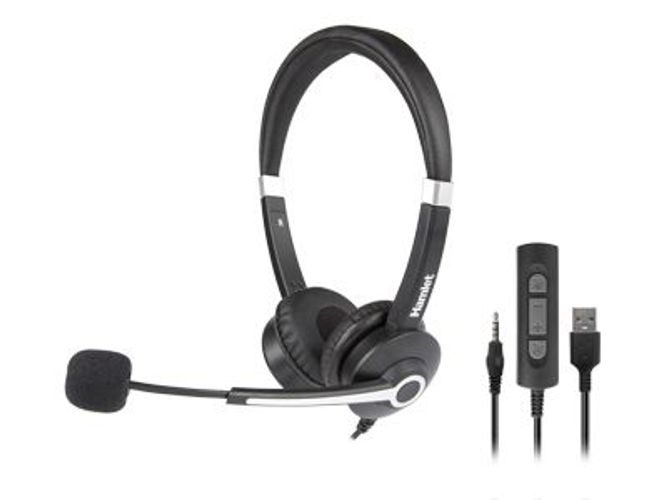 Hamlet HHEADM-UJS cuffia e auricolare Cablato A Padiglione Ufficio USB tipo A Nero [HHEADM-UJS]