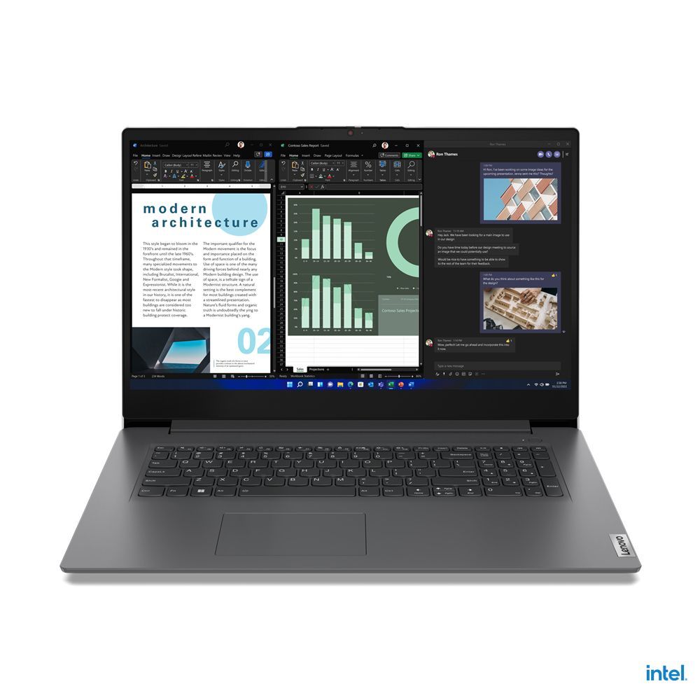Lenovo V17 Intel Core i7 i7-1355U Computer portatile 43,9 cm (17.3") Full HD 16 GB DDR4-SDRAM 512 GB SSD Wi-Fi 6 (802.11ax) Windows 11 Pro Grigio [83A20017IX]