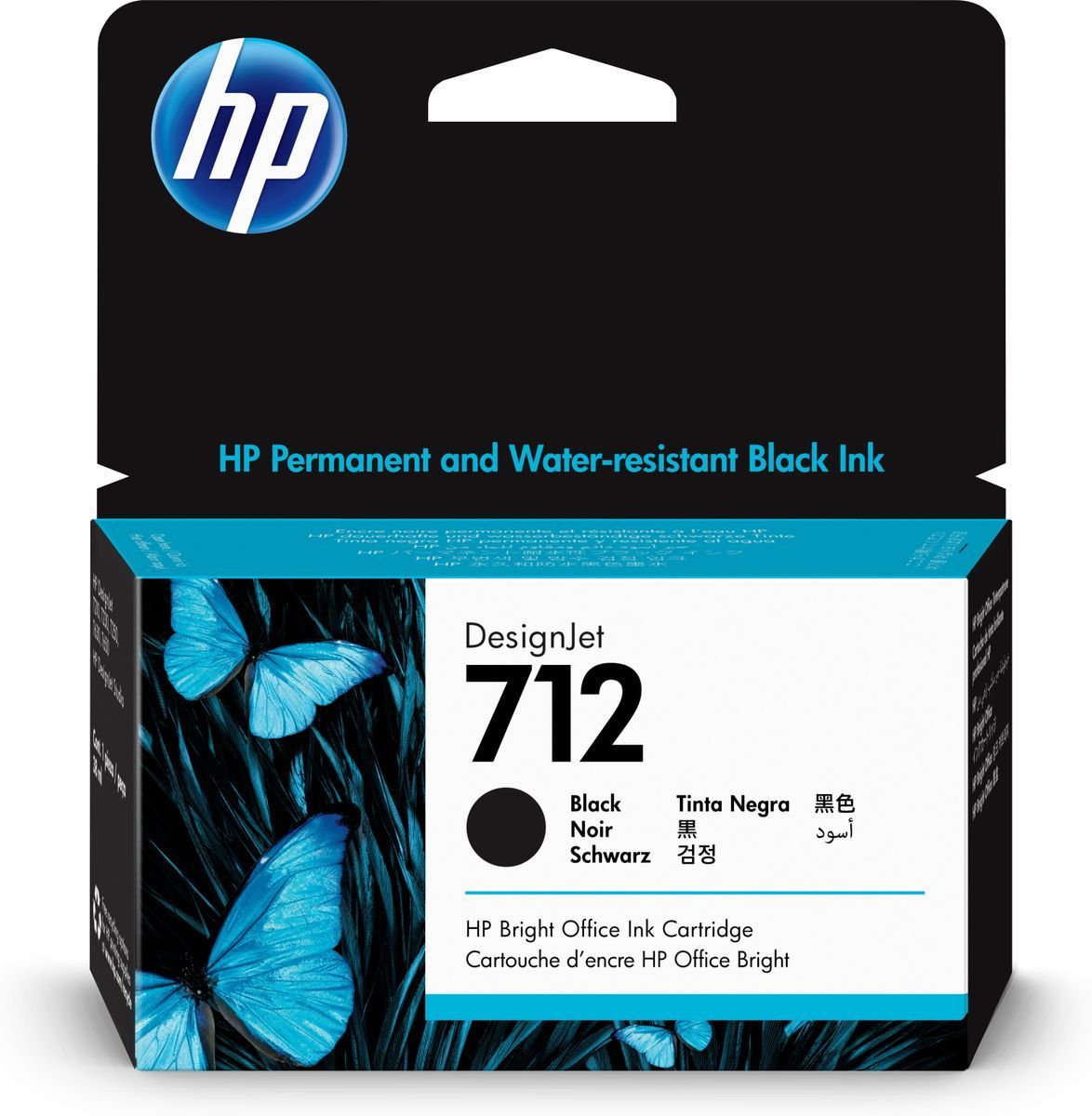 HP Cartuccia di inchiostro nero originale DesignJet 712 da 38 ml [3ED70A]