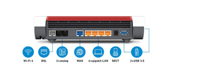 Box FRITZ! 7590 AX router wireless Gigabit Ethernet Dual-band (2.4 GHz/5 GHz) Bianco [20002999]