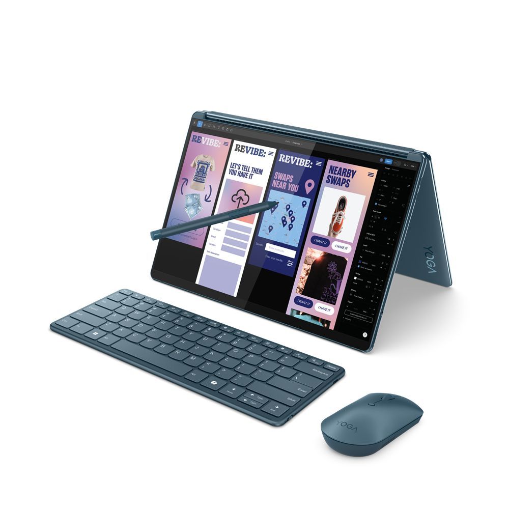 Lenovo Yoga Book 9 13IMU9 Intel Core Ultra 7 155U Ibrido (2 in 1) 33,8 cm (13.3") Touch screen 2.8K 32 GB LPDDR5x-SDRAM 1 TB SSD Wi-Fi 6E (802.11ax) Windows 11 Home Colore foglia di tè [83FF0022IX]