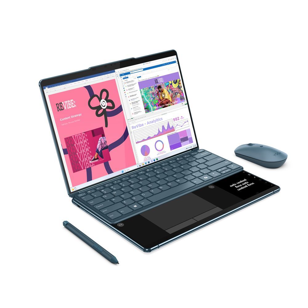Lenovo Yoga Book 9 13IMU9 Intel Core Ultra 7 155U Ibrido (2 in 1) 33,8 cm (13.3") Touch screen 2.8K 32 GB LPDDR5x-SDRAM 1 TB SSD Wi-Fi 6E (802.11ax) Windows 11 Home Colore foglia di tè [83FF0022IX]