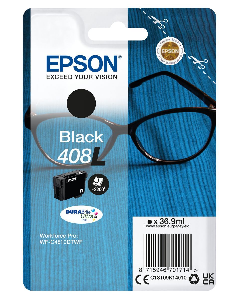 Epson Singlepack Black 408L DURABrite Ultra Ink [C13T09K14010]