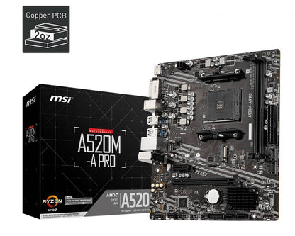 MSI A520M-A PRO scheda madre AMD A520 Socket AM4 micro ATX [A520M-APRO]