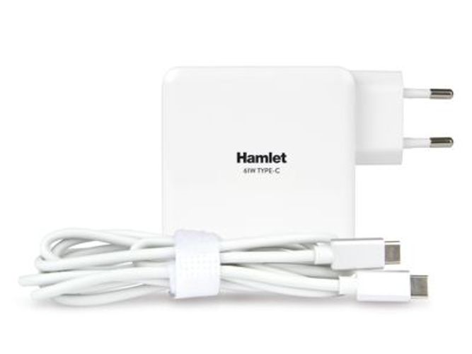 Hamlet 61W Type-C Charger alimentatore universale per notebook bianco [XPWNB65TC]
