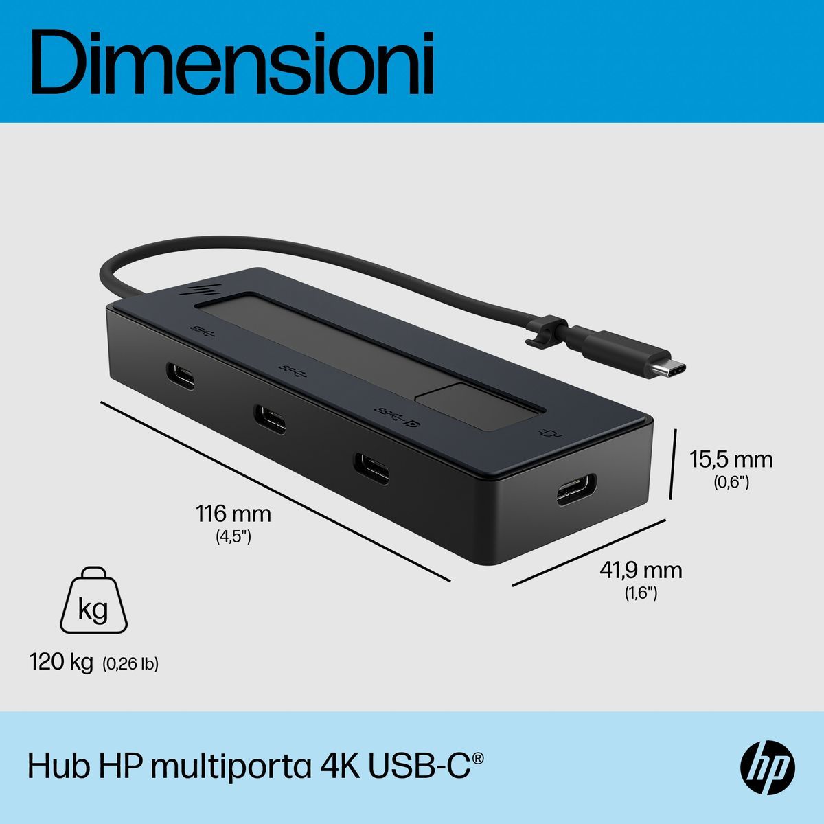 HP Hub multiporta 4K USB-C [6G843AA#ABB]