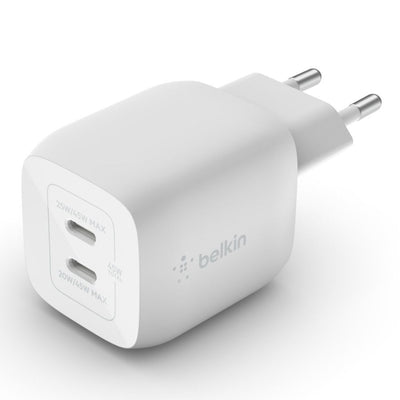 Belkin CARICABATTERIA DA PARETE DOPPIO GAN USB-C PPS 45W [WCH011VFWH]
