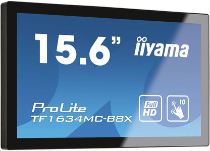 iiyama ProLite TF1634MC-B8X Monitor PC 39,6 cm (15.6") 1920 x 1080 Pixel Full HD LED Touch screen Multi utente Nero [TF1634MC-B8X]