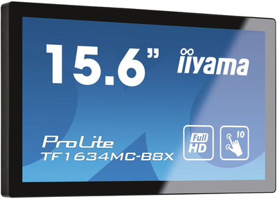 iiyama ProLite TF1634MC-B8X Monitor PC 39,6 cm (15.6") 1920 x 1080 Pixel Full HD LED Touch screen Multi utente Nero [TF1634MC-B8X]