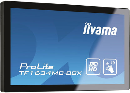 iiyama ProLite TF1634MC-B8X Monitor PC 39,6 cm (15.6") 1920 x 1080 Pixel Full HD LED Touch screen Multi utente Nero [TF1634MC-B8X]